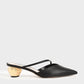 Asymmetric Strap Chrome Heel Mules