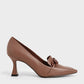 Chain-Embellished Loafer Pumps