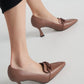 Chain-Embellished Loafer Pumps