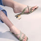 Cross Strap Heeled Mules