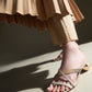Cross Strap Heeled Mules