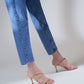 Double Strap Woven Heeled Mules