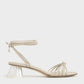 Geometric Heel Ankle Tie Sandals