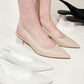 Geometric Heel Slingback Pumps