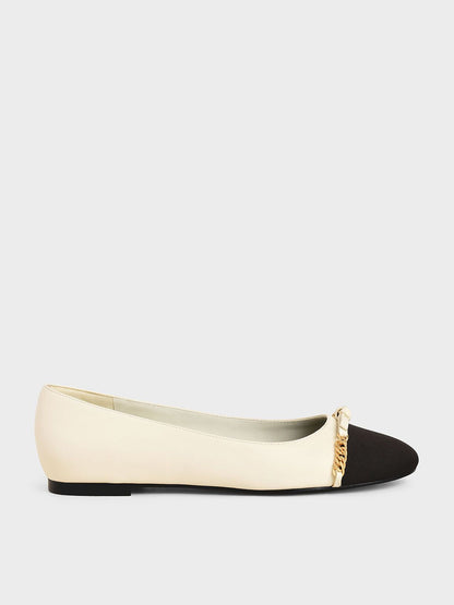 Grosgrain Chain-Link Ballerina Flats