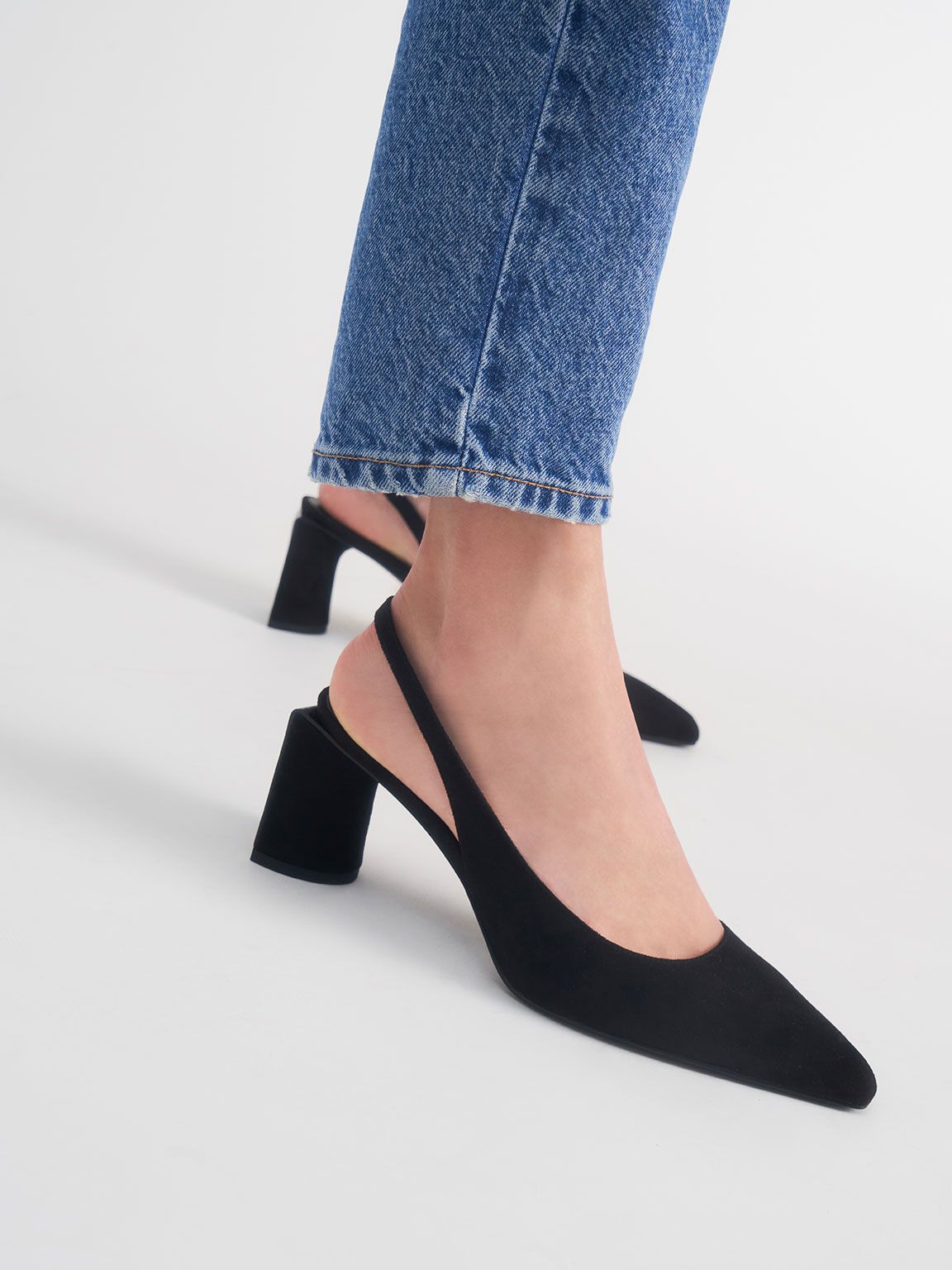 Half Moon Slingback Court Shoes