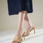 Leather Cut-Out Stiletto Mules