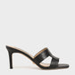 Leather Cut-Out Stiletto Mules