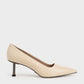 Leather Kitten Heel Court Shoes
