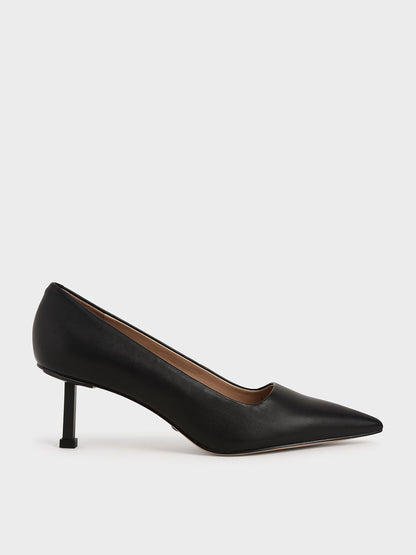 Leather Kitten Heel Court Shoes