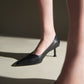 Leather Kitten Heel Court Shoes