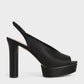 Satin V-Cut Slingback Platforms