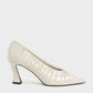 Patent Ruched V-Cut Pumps