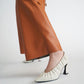 Patent Ruched V-Cut Pumps
