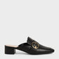 Ring Embellished Loafer Mules