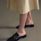 Ring Embellished Loafer Mules