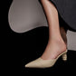 Ruched Cylindrical Heel Mules