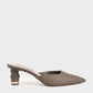 Ruched Cylindrical Heel Mules