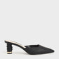 Ruched Cylindrical Heel Mules