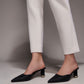 Ruched Cylindrical Heel Mules
