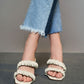 Ruched Strap Mules