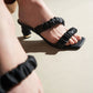 Ruched Strap Mules