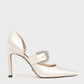 Satin Embellished-Buckle Pumps