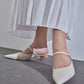 Sculptural Heel Pointed Toe Mules