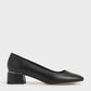 Square Toe Block Heel Pumps