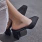 Textured Square Toe Mules