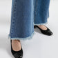 Two-Tone Round Toe Curved Block Heel Pumps